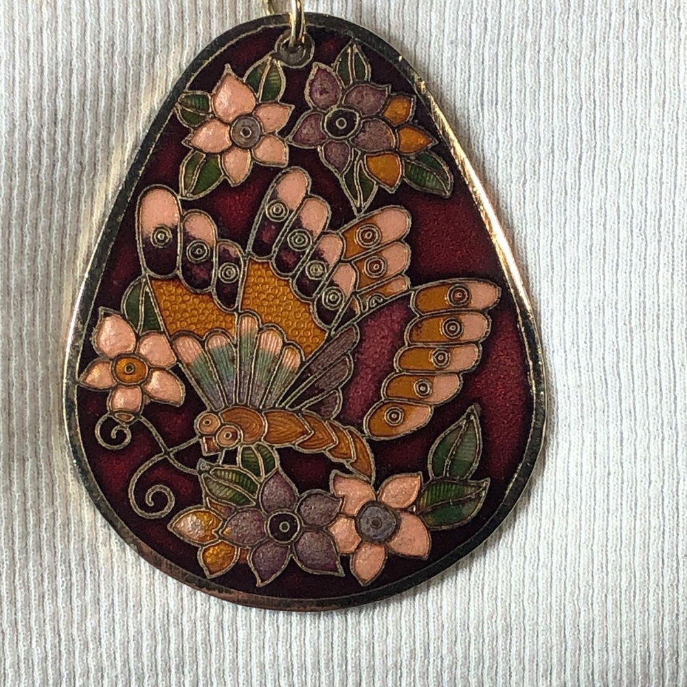 Vintage Double-Sided Large Pendant With Gold Chain Necklace - Women Jewelry - Picture 3 of 6